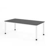 Schreibtisch VHS, manuell h&ouml;henverstellbar, 81cm (H), 200x100cm (BxT), graphit / wei&szlig;