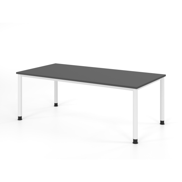 4032062335659 - Schreibtisch VHS manuell höhenverstellbar 81cm (H) 200x100cm (BxT) Graphit   weiß 4032062335659 Hammerbacher