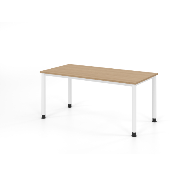 4032062335680 - Schreibtisch VHS manuell höhenverstellbar 81cm (H) 160x80cm (BxT) Eiche   weiß 4032062335680 Hammerbacher