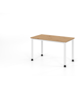 Schreibtisch VHS, manuell h&ouml;henverstellbar, 81cm (H), 120x67,2cm (BxT), asteiche / wei&szlig;