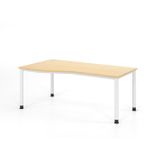 Schreibtisch VHS, manuell h&ouml;henverstellbar, 81cm (H), 180x100cm (BxT), ahorn / wei&szlig;