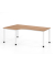 Schreibtisch VHS, manuell h&ouml;henverstellbar, 81cm (H), 200x120cm (BxT), nussbaum / wei&szlig;