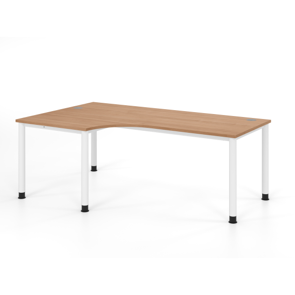 4032062335758 - Schreibtisch VHS manuell höhenverstellbar 81cm (H) 200x120cm (BxT) Nussbaum   weiß 4032062335758 Hammerbacher