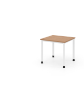 Schreibtisch VHS, manuell h&ouml;henverstellbar, 81cm (H), 80x80cm (BxT), nussbaum / wei&szlig;