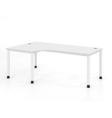 Schreibtisch VHS, manuell h&ouml;henverstellbar, 81cm (H), 200x120cm (BxT), wei&szlig; / wei&szlig;