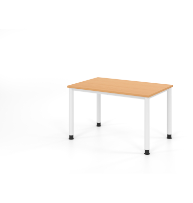 Schreibtisch VHS, manuell h&ouml;henverstellbar, 81cm (H), 120x80cm (BxT), buche / wei&szlig;