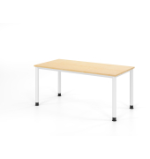 Schreibtisch VHS, manuell h&ouml;henverstellbar, 81cm (H), 160x80cm (BxT), ahorn / wei&szlig;