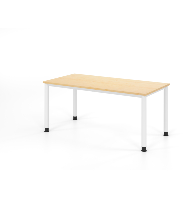 Schreibtisch VHS, manuell h&ouml;henverstellbar, 81cm (H), 160x80cm (BxT), ahorn / wei&szlig;