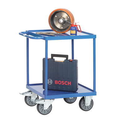 Tischwagen Stahlblech 2Wannen 700x700mm
