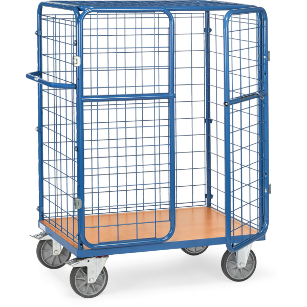4017976848167 - Paketwagen mit 3 WändenTür und Dach aus Drahtgitter Höhe 1500mm 1000x600mm - Fetra