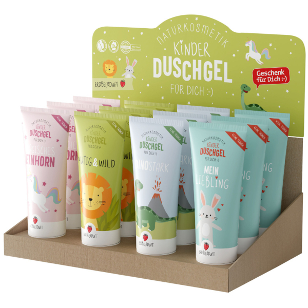 12 Stück LA VIDA Duschgel 111380 Kleine Lieblinge, Erdbeere, 12x200 ml, Tube  LA VIDA