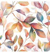 Motivserviette 33x33cm bunte Bl&auml;tter