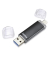 USB-Stick Laeta Twin 00124000, schwarz, USB 3.0 + micro USB, 64 GB