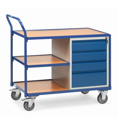 Tischwagen 3Ladefl&auml;chen +4Schubladen 1000x600mm