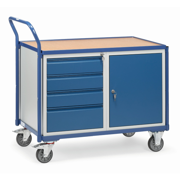 4017976021553 - Fetra fetra 2635 Tisch- und Schrankwagen Stahl pulverbeschichtet Traglast (max) 250 kg Brillantblau (RAL 5007)