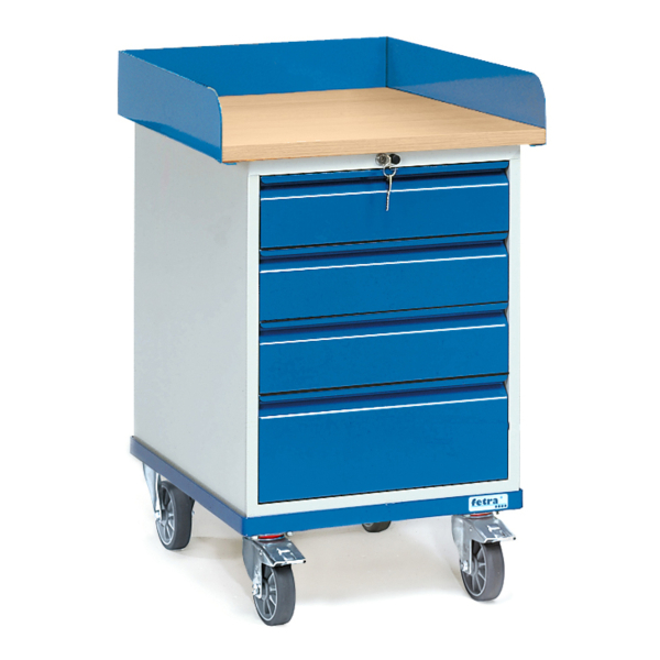 4017976024462 - Fetra 2446 Tisch- und Schrankwagen Stahl pulverbeschichtet Traglast (max) 150 kg Brillantblau (RAL 5007)