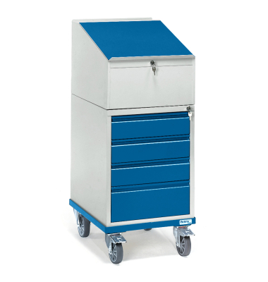 Stehpult, , rechteckig, blau