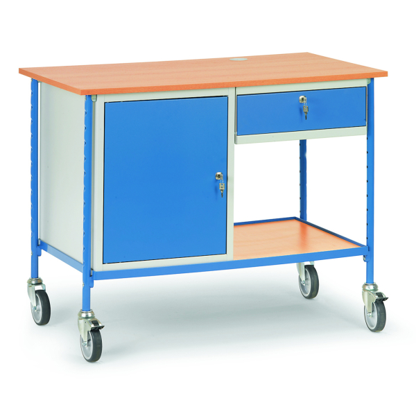 4017976058665 - Fetra fetra 5866 Tisch- und Schrankwagen Stahl pulverbeschichtet Traglast (max) 150 kg Brillantblau (RAL 5007)