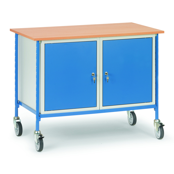 4017976058689 - Fetra 5868 Tisch- und Schrankwagen Stahl pulverbeschichtet Traglast (max) 150 kg Brillantblau (RAL 5007)