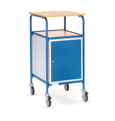 Stehpult, , rechteckig, buche / blau/lichtgrau