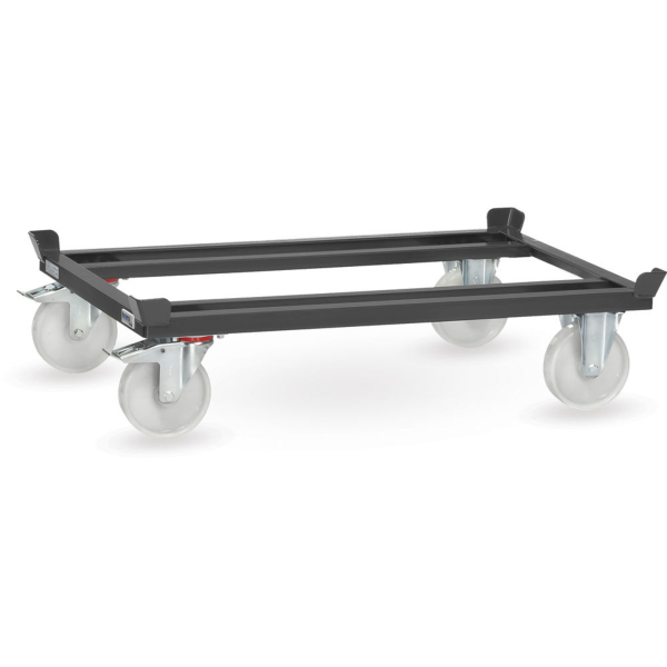 4017976655284 - Paletten-Fahrgestell Stahl bis 1050 kg anthrazitgrau Polyamid-Bereifung mit Feststeller