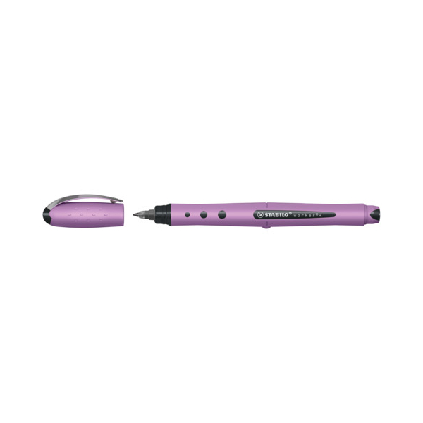 STABILO worker®+ medium NatureCOLORS Wildflower Tintenroller grauviolett 0,5 mm, Schreibfarbe: blau, 1 St.