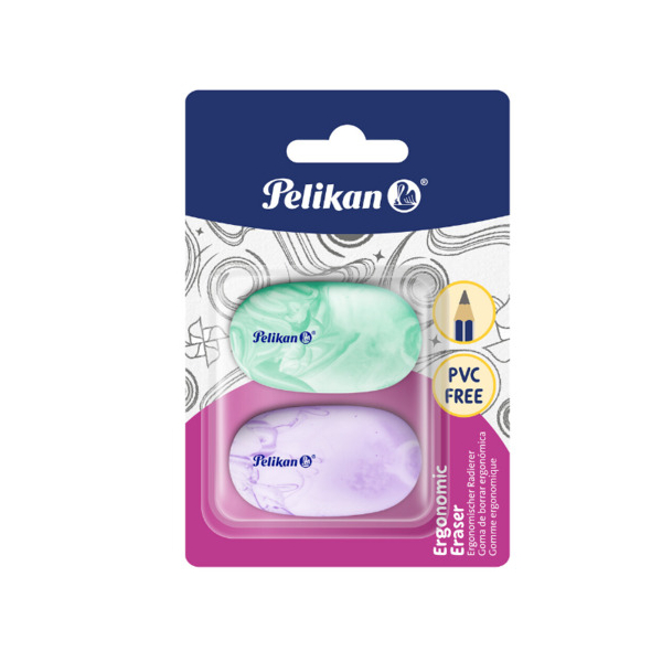 10 Stück Pelikan Radierer 2ST ergonomisch sortiert 4006144101265 Pelikan