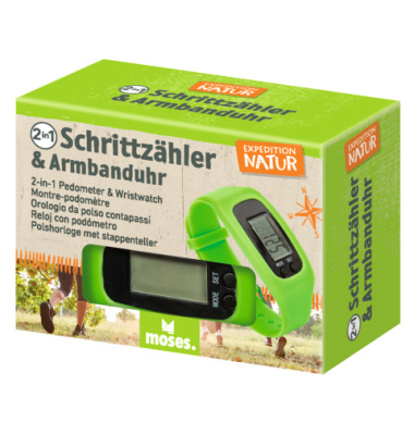 Schrittz&auml;hler-Armbanduhr ExpeditionNatur