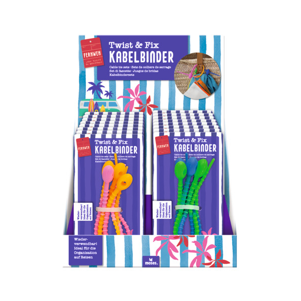 16 Stück Moses Fernweh Twist & Fix Kabelbinder 4er Set 4033477823908 Moses