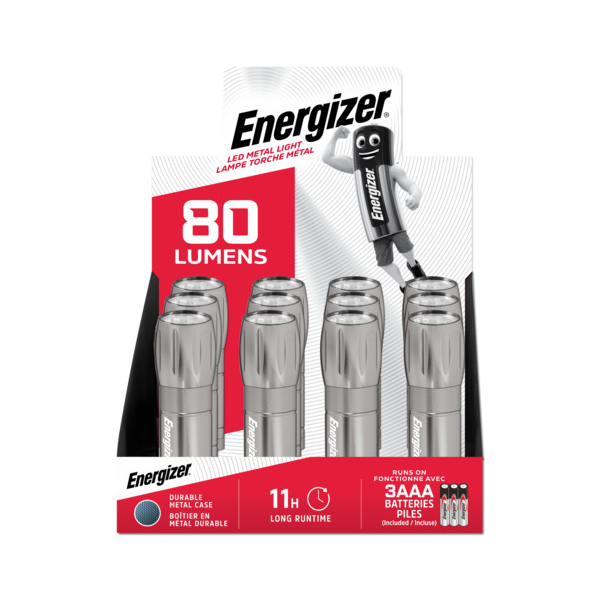 12 Stück Energizer Taschenlampe E303289401 Metal Light, LED, 75 Lumen  Energizer