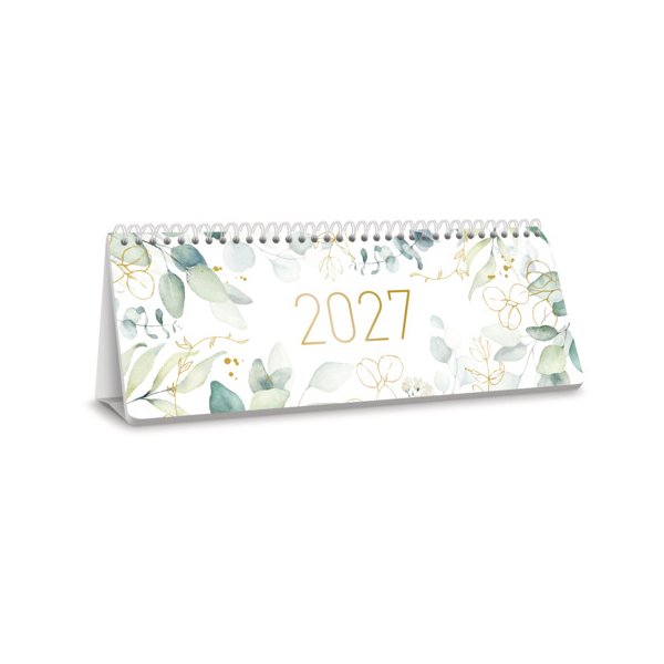 Häfft Schreibtischquerkalender 11336-8, Blattgold, 1 Woche / 1 Seite, 29,7x11,6cm (quer), 2027 4029357113375 Häfft