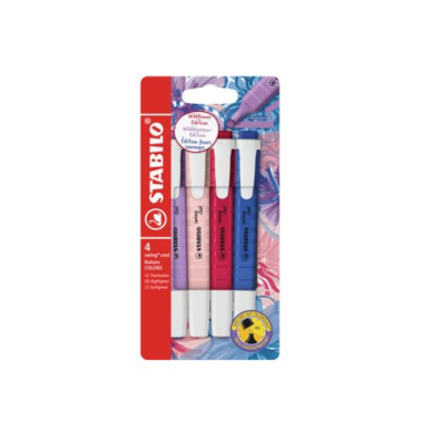 Textmarker 4ST Swing Cool sortiert