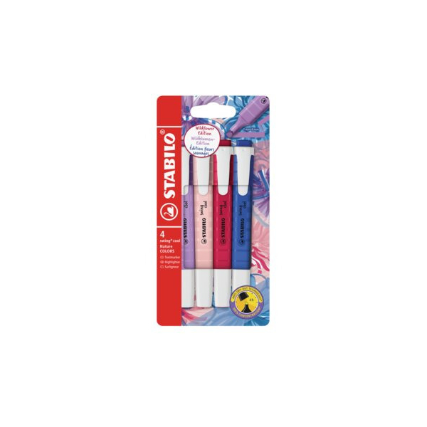STABILO swing cool NatureCOLORS Wildflower Textmarker farbsortiert, 4 St.