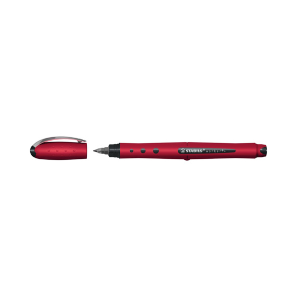 STABILO worker®+ medium NatureCOLORS Wildflower Tintenroller burgunderrot 0,5 mm, Schreibfarbe: blau, 1 St.