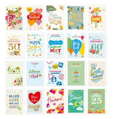 Karten versch.Anl&auml;sse  sortiert