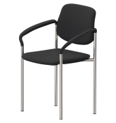 Besucherstuhl STYL ARM, anthrazit / chrom, mit Armlehnen, 4-Fu&szlig;-Gestell