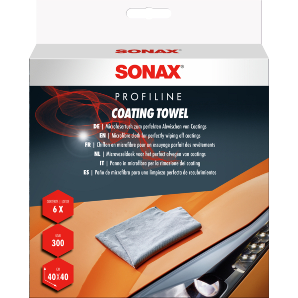 SONAX Coating Towel (6 Stück) | weiches Mikrofasertuch zur sanften Entfernung von Politur- oder Versiegelungsrückständen