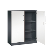 Fl&uuml;gelt&uuml;renschrank Asisto 141032000S10185, abschlie&szlig;bar, 3 OH, schwarzgrau/verkehrswei&szlig;, 100x131x43,5cm (BxHxT)