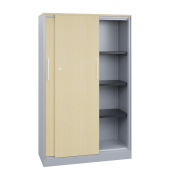 Fl&uuml;gelt&uuml;renschrank Asisto 142012000S10063, abschlie&szlig;bar, 4 OH, wei&szlig;aluminium/k&ouml;nigsahorn, 100x163,5x43,5cm (BxHxT)