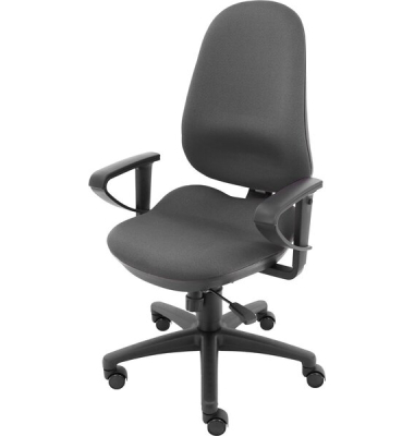 Drehstuhl Ultra M, bis 100 kg, Bandscheiben-Keilsitz, h&ouml;henverstellbar, Synchron, Universalrollen, Polyamid Fu&szlig;kreuz, Ring Armle