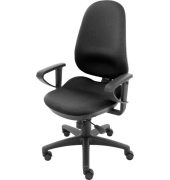 B&uuml;rodrehstuhl Cube XL, schwarz / schwarz, mit Armlehnen, bis 150kg, ohne Kopfst&uuml;tze