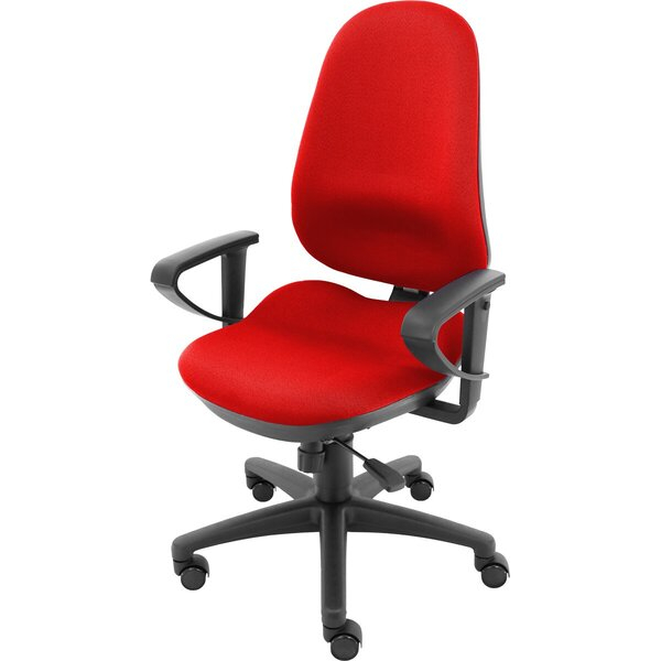 4250416811691 - Drehstuhl Ultra XL bis 150 kg Bandscheiben-Keilsitz höhenverstellbar Synchron Universalrollen Polyamid Fußkreuz Ring Arm