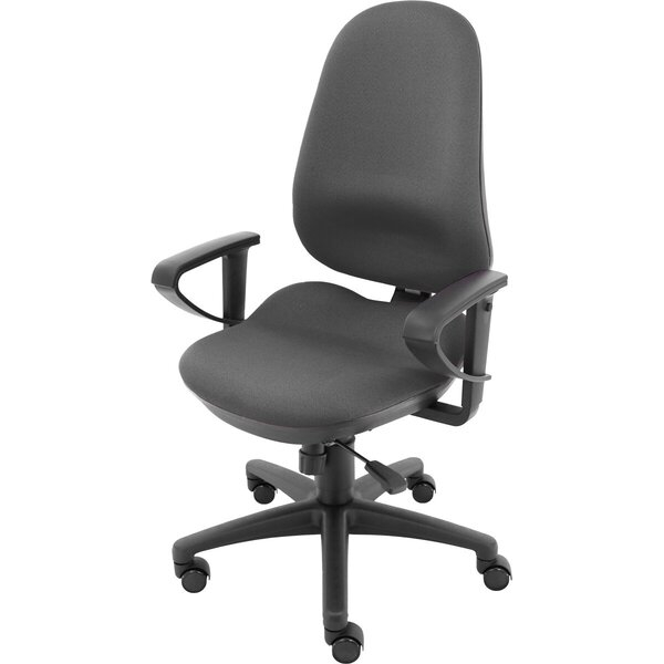 4250416811707 - Drehstuhl Ultra XL bis 150 kg Bandscheiben-Keilsitz höhenverstellbar Synchron Universalrollen Polyamid Fußkreuz Ring Arm