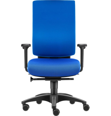 B&uuml;rodrehstuhl Cube M, blau / schwarz, mit Armlehnen, bis 100kg, ohne Kopfst&uuml;tze