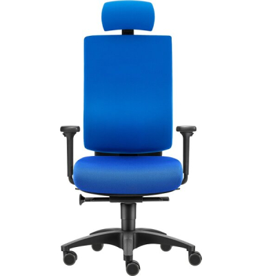 Drehstuhl Cube L, mit Kopfst&uuml;tze, Tragkraft 120kg, DIN-Komfort-Sitz, Polyamid Fu&szlig;kreuz, Synchron, Universalrollen, 2D-Armlehnen,