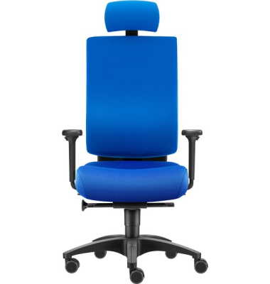 Drehstuhl Cube L Kopfst&uuml;tze 120kg blau Bandscheibensitz, Polyamid Fu&szlig;kreuz