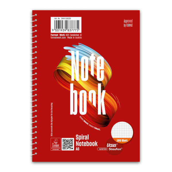 9001939837775 - Collegeblock 044150020 Style Notebook   kariert mit Rand A6 70g 160 Blatt 9001939837775 Staufen