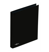 Ringbuch Basic Colours 20605-01, A4 4 Ringe 25mm Ring-&Oslash; Karton, PP-kaschiert schwarz