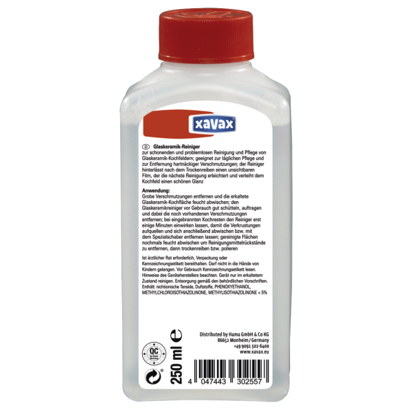 Xavax Glaskeramikreiniger 00111726, 250ml, Flasche 4047443302557 Xavax 250 Milliliter