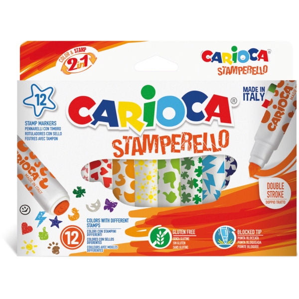 CARIOCA Stemperello Fasermaler 12 Stück 8003511422400 CARIOCA